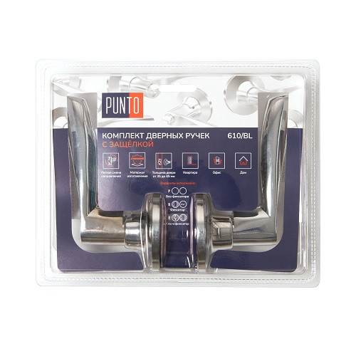 Ручка защелка PUNTO DK610/BL CP-PS без фиксатора хром