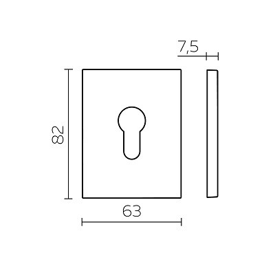 Накладка декоративная на цилиндр FUARO ESC.C.TRG/K.486 BL-24 чёрный 1 шт