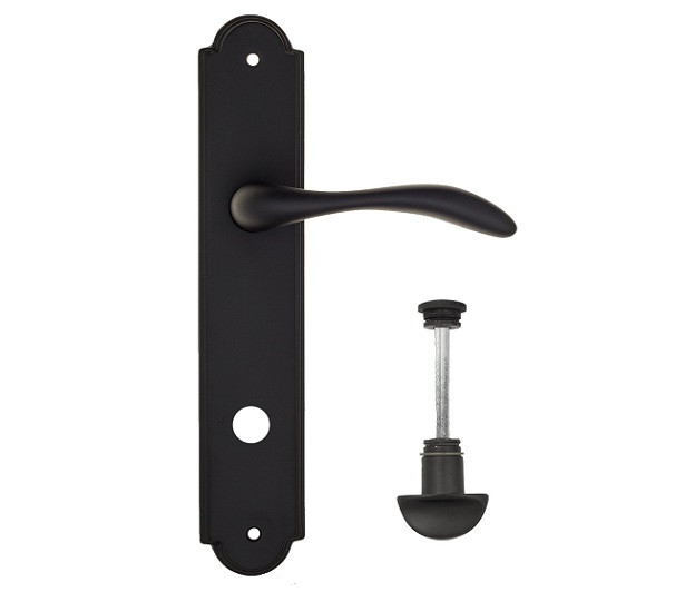 Дверная ручка на планке Fratelli Cattini LUCCIA WC-2 PL257-NM матовый черный