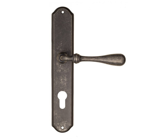 Дверная ручка на планке Fratelli Cattini RETRO CYL PL02-IA античное серебро