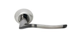 Ручка дверная MORELLI DIY MH-04 SN/BN ФОНТАН белый никель/черный никель