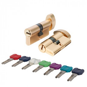 Цилиндровый механизм PUNTO MaxPro7002Knob70mm(30+10+30) SSG сатинированное золото 7key с вертушкой