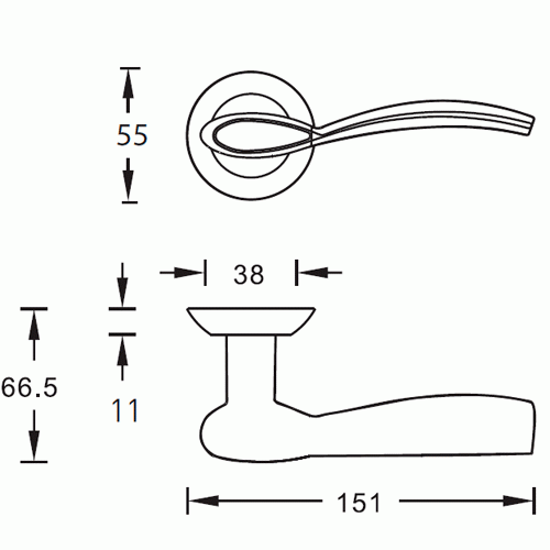Ручка дверная ARCHIE Lindero S010 103II матовое золото