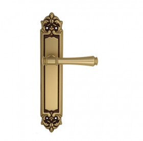 Дверная ручка на планке Venezia CALLISTO PL96 французское золото + коричневый