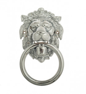 Дверная стучалка Venezia LEONE 190x110 полированный хром