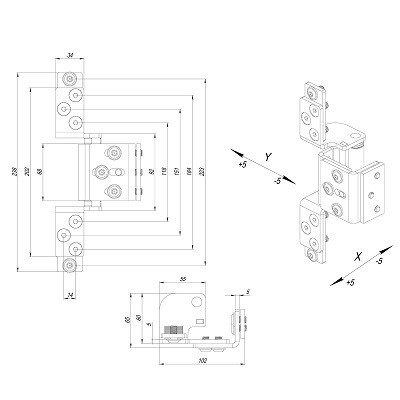 Петля скрытой установки FUARO HH-120 hide hinge