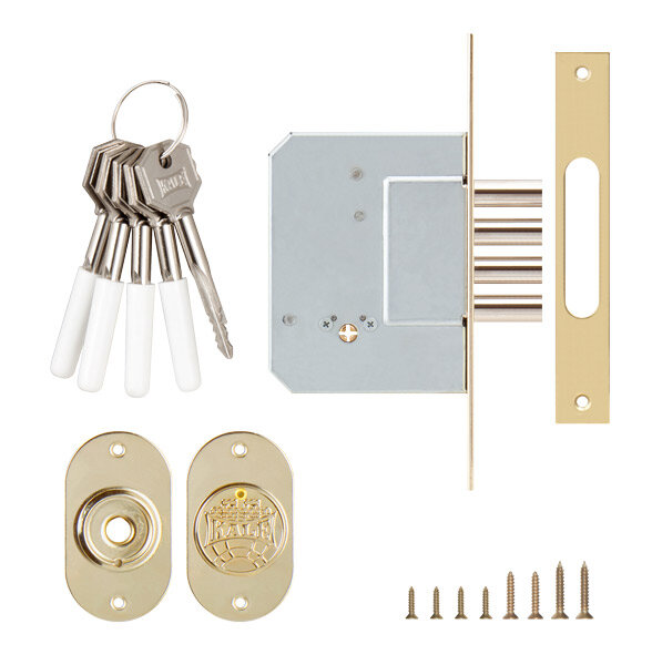 Замок врезной крестообразный KALE KILIT 189/4MF 52 mm латунь 5 кл.