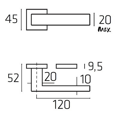 Ручка дверная Venezia Unique SYDNEY полированный хром