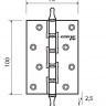 Петля универсальная ADDEN BAU 100X70X2.5 4W AGED GOLD состаренное золото