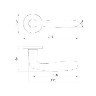 Ручка дверная PUNTO R.EST.R52.ROUND BL-24 черный