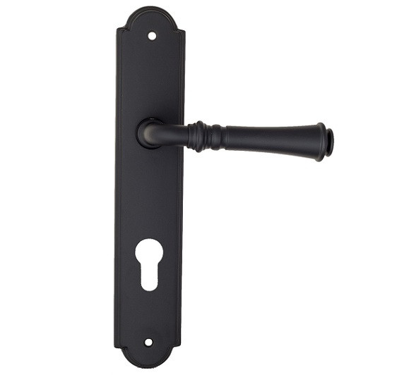 Дверная ручка на планке Fratelli Cattini GRACIA CYL PL257-NM матовый черный