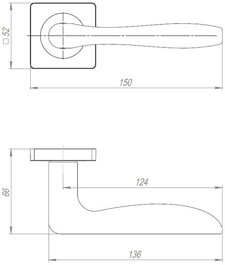 Ручка дверная AJAX K.JK51.IND VOLTA BL-24 черный белая коробка