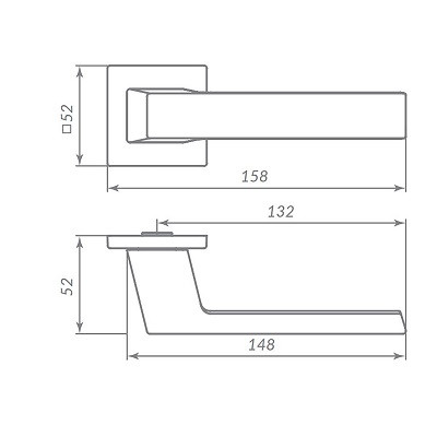 Ручка дверная PUNTO K.ARC.Q52.DIPLOMAT SN-3 матовый никель