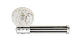 Ручка дверная Venezia IMPERO D6 натуральное серебро/черный