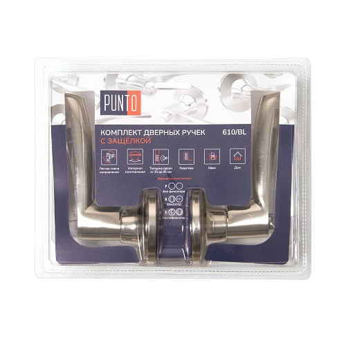 Ручка защелка PUNTO DK610/BL SN-BK фиксатор матовый никель