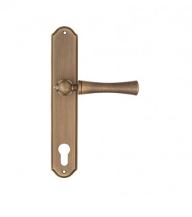 Дверная ручка на планке Fratelli Cattini FOGGIA CYL PL02-BY матовая бронза