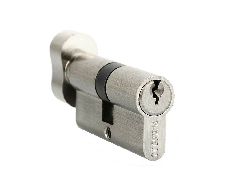 Цилиндр MORELLI ключ/вертушка (60 мм) 60CK SN Белый никель