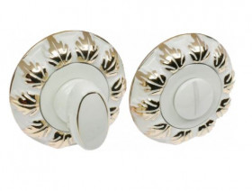 Завертка сантехническая RENZ INBK 10 W/GP белый / золото блестящее