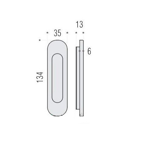 Ручка для раздвижной двери COLOMBO CD511-CR полированный хром (1шт.)