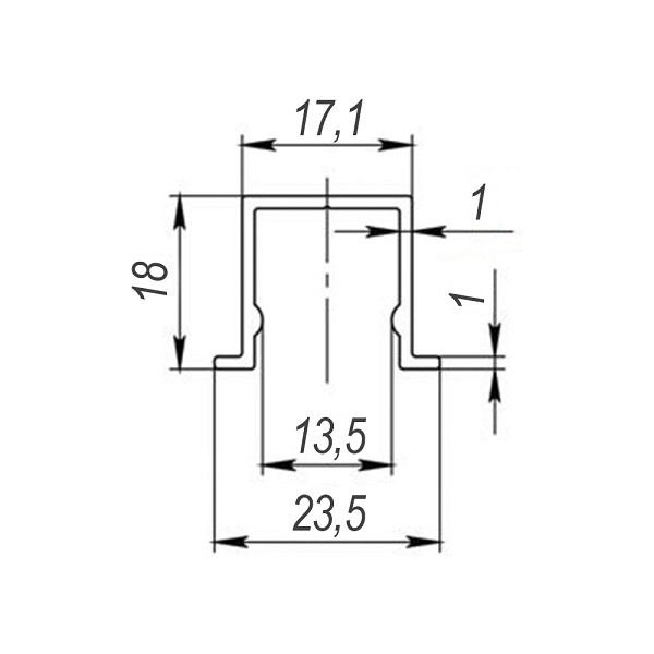 Нижняя направляющая PUNTO Soft LINE 45/55/1000 track (1 м)