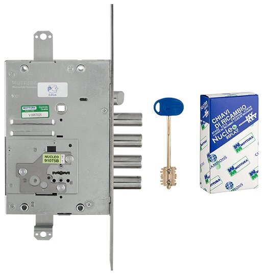Замок врезной сувальдный с защёлкой MOTTURA 3D KEY MOTTURA 3D.771 D правый ключ 40 мм