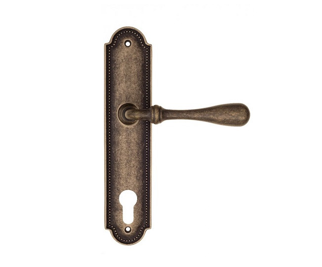 Дверная ручка на планке Fratelli Cattini RETRO CYL PL248-BA античная бронза