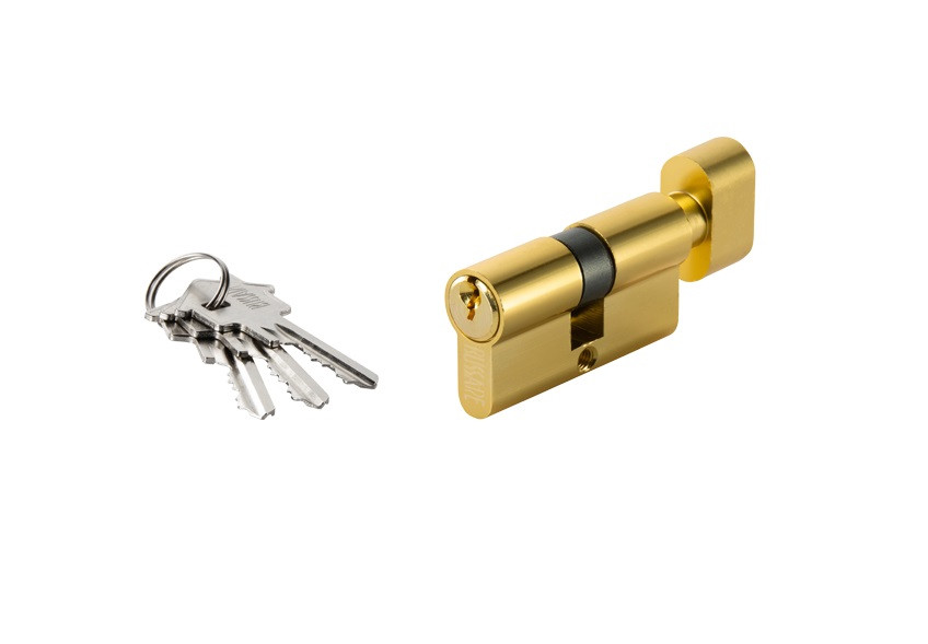 Цилиндр BUSSARE CYL 3-60 TR GOLD ключ/вертушка матовое золото