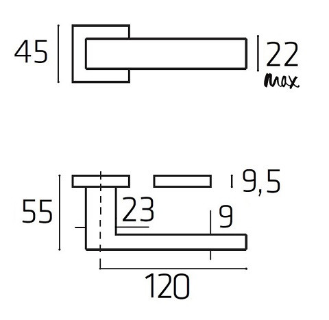 Ручка дверная Venezia Unique ZARA матовый хром