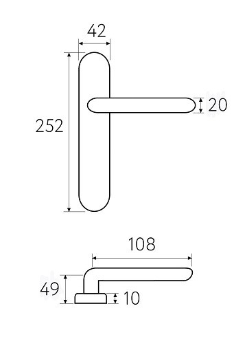 Дверная ручка на планке Fratelli Cattini EMMA PL02-BY матовая бронза