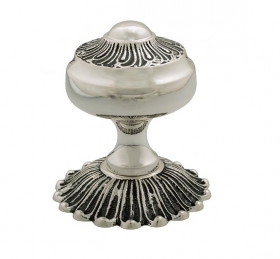 Ручка дверная кноб Venezia P22 натуральное серебро + черный