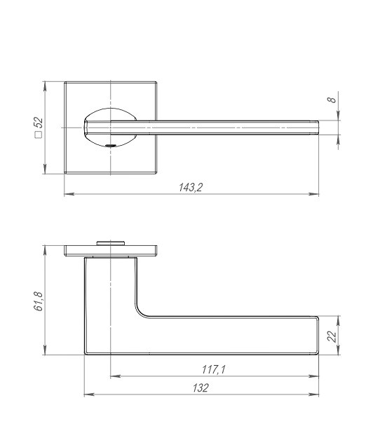 Ручка дверная PUNTO K.ARC.Q52.MAIN BL-24 черный
