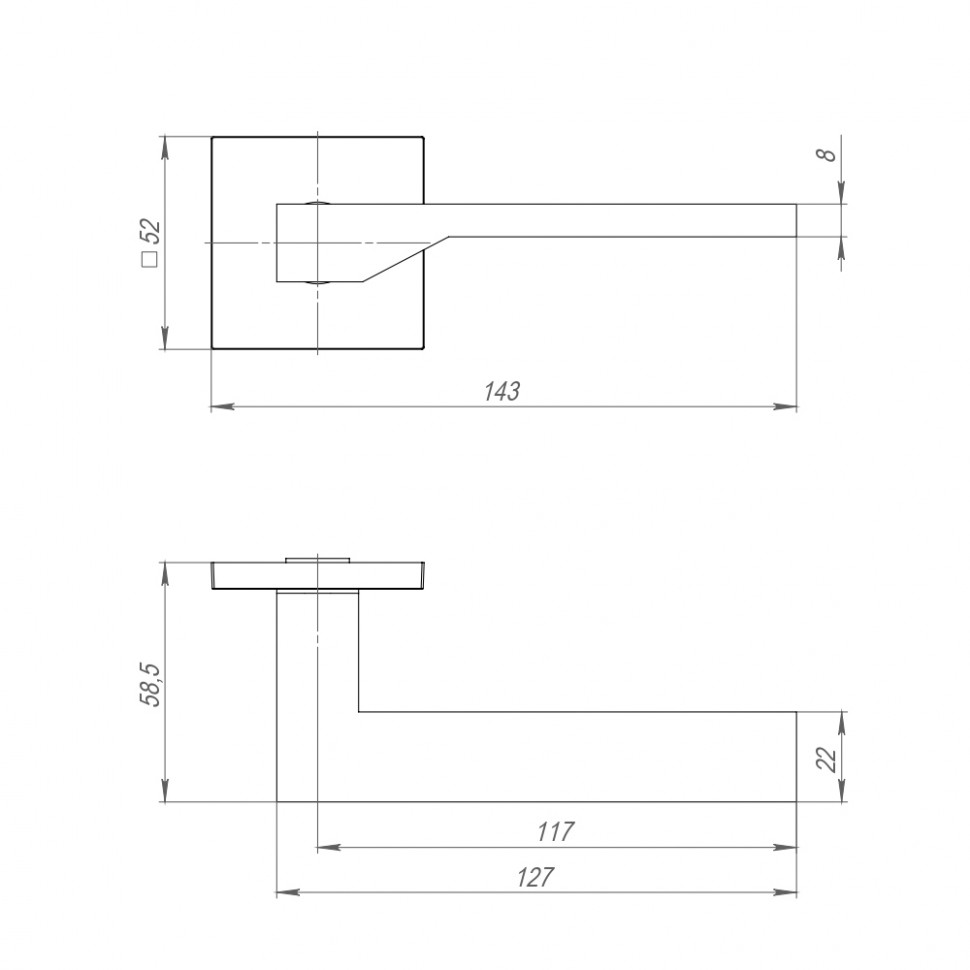 Ручка дверная AJAX K.JS51.CLEVER SN-3 матовый никель