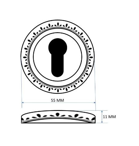 Накладка на цилиндр RENZ INET 10 CF кофе