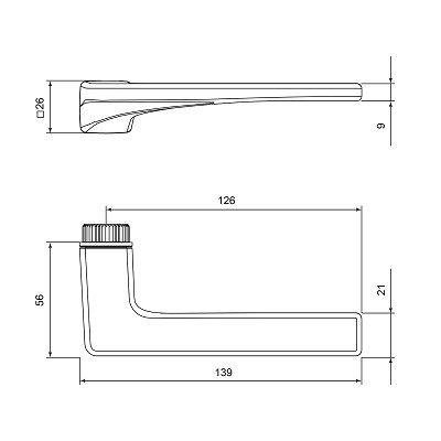Ручка дверная PUNTO K.EL.Q27.ELEN BL-24 черный