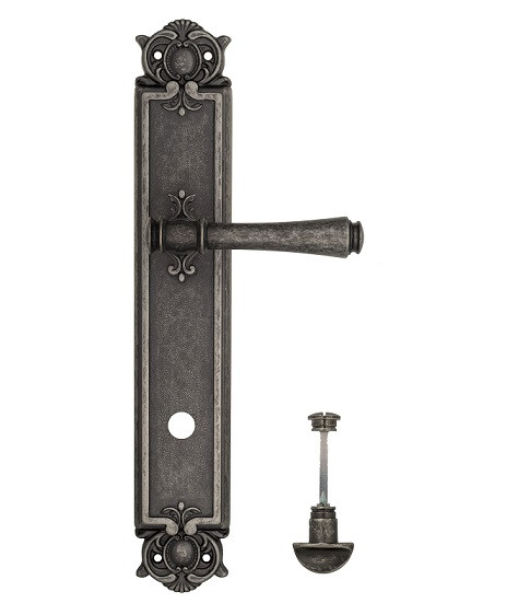 Дверная ручка на планке Venezia CALLISTO WC-2 PL97 античное серебро