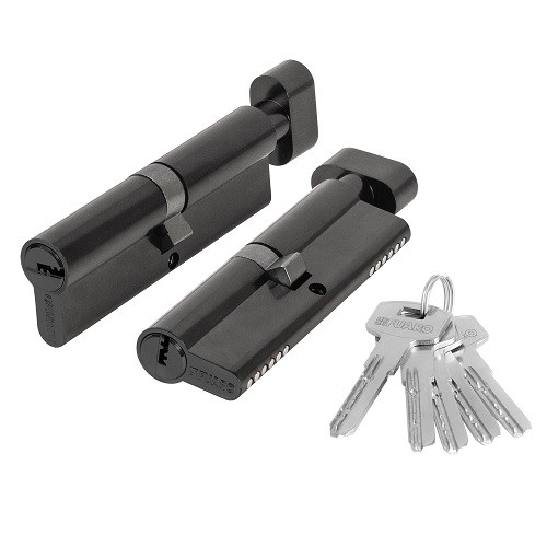 Цилиндровый механизм с вертушкой FUARO (200 ZM/100) 2000ZM Knob 100 (45+10+45) BL-24 черный 5Key