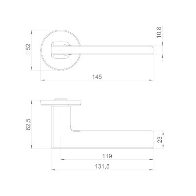 Ручка дверная PUNTO R.EST.R52.SELECT BL-24 черный