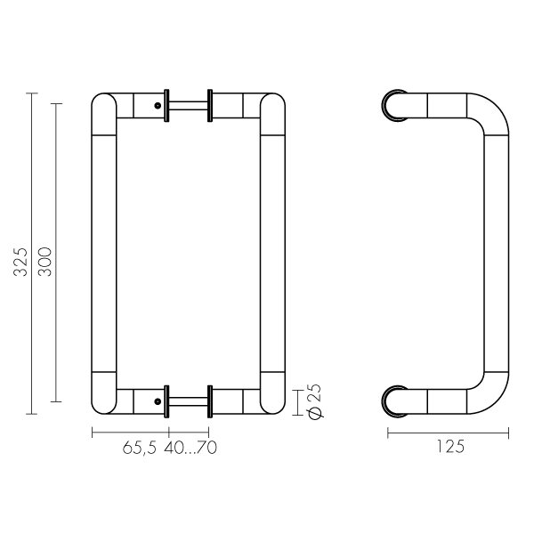 Ручка-скоба FUARO PH-25-25/300-INOX Нержавейка