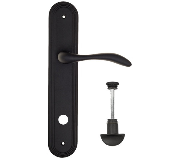Дверная ручка на планке Fratelli Cattini LUCCIA WC-2 PL288-NM матовый черный