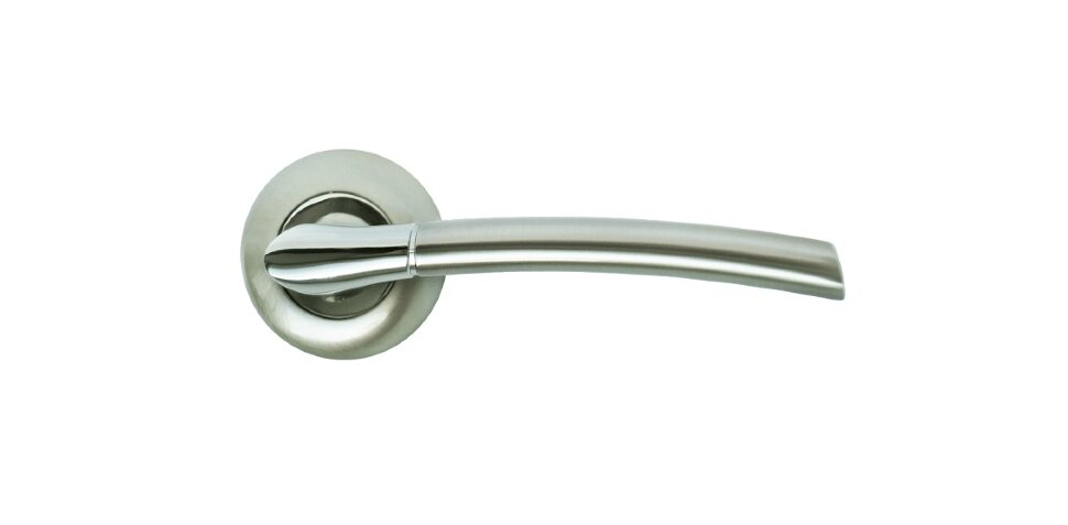 Ручка дверная RUCETTI RAP 6 SN/CP белый никель/Полированный хром