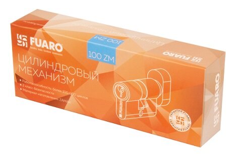 Цилиндровый механизм с вертушкой FUARO 100 ZM 60 mm (25+10+25) BP латунь 5 кл