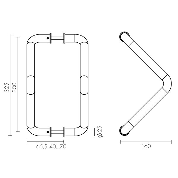 Ручка-скоба FUARO PH-26-25/300-INOX Нержавейка
