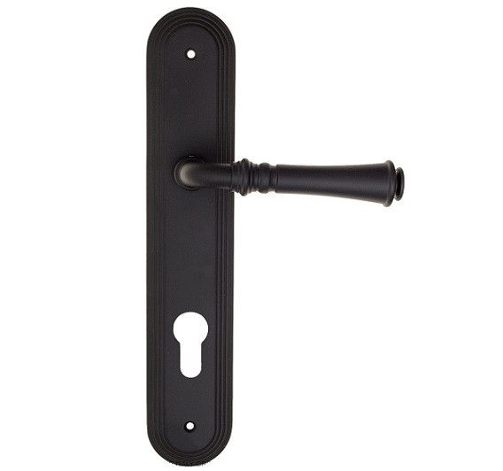 Дверная ручка на планке Fratelli Cattini GRACIA CYL PL288-NM матовый черный