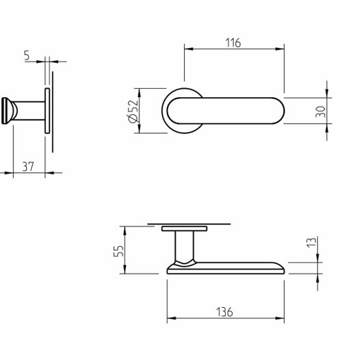 Ручка дверная Tupai 4158 5S-153 чёрный