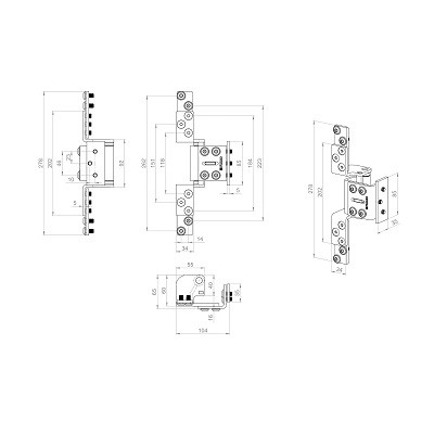 Петля скрытой установки FUARO HH-120-120 HQ BL черный до 120 кг на 2 петли