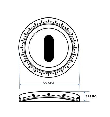 Накладка под ключ буратино RENZ INOB 10 MAB бронза античная матовая