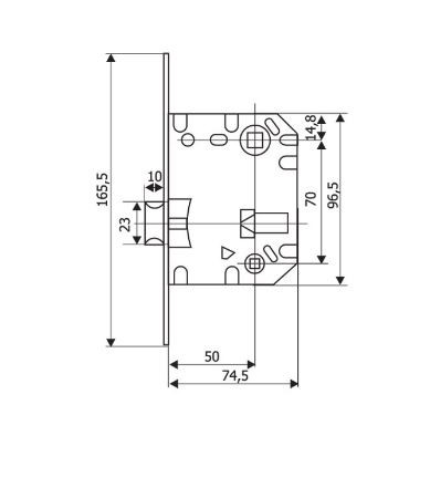 Защелка сантехническая RENZ INLB 2070 oval B латунь блестящая