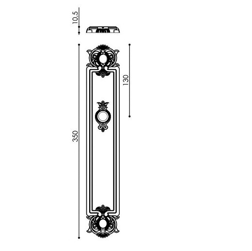 Дверная ручка на планке Venezia CALLISTO WC-2 PL97 французское золото + коричневый