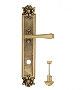 Дверная ручка на планке Venezia CALLISTO WC-2 PL97 французское золото + коричневый