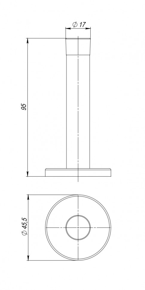 Ограничитель настенный для входной двери FUARO STOPPER/M.15 INOX нержавейка